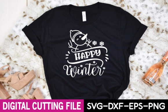 Happy Winter Svg: Premium Graphics for T-Shirt Designs