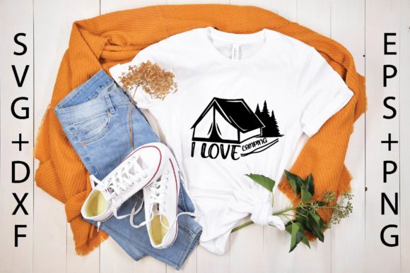 I Love Camping Svg Graphics for T-Shirt Designs